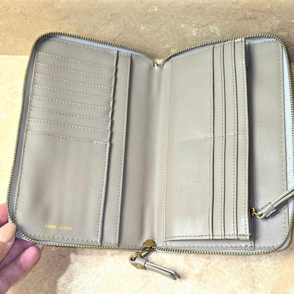 Anne Klein Gray and Light Blue Wallet - Picture 2 of 11
